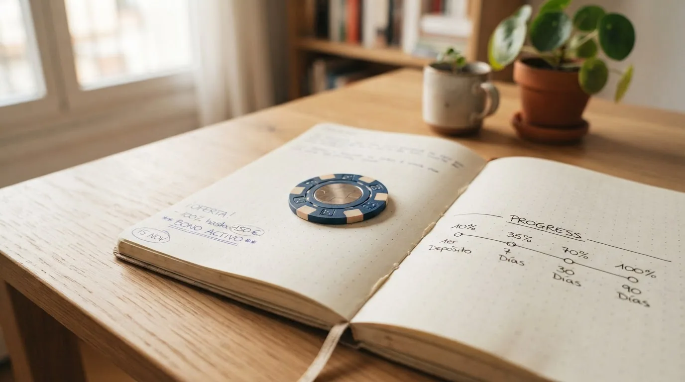Un calendario y una calculadora junto a una tarjeta Mastercard sobre una mesa, con anotaciones de porcentajes y plazos