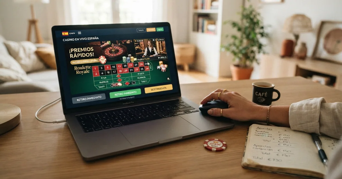 Pantalla principal de un casino online español con el apartado de cajero y métodos de retirada visibles