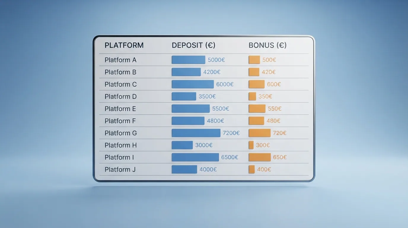Una vista de la tabla comparativa con los logotipos de los casinos online españoles que aceptan Apple Pay