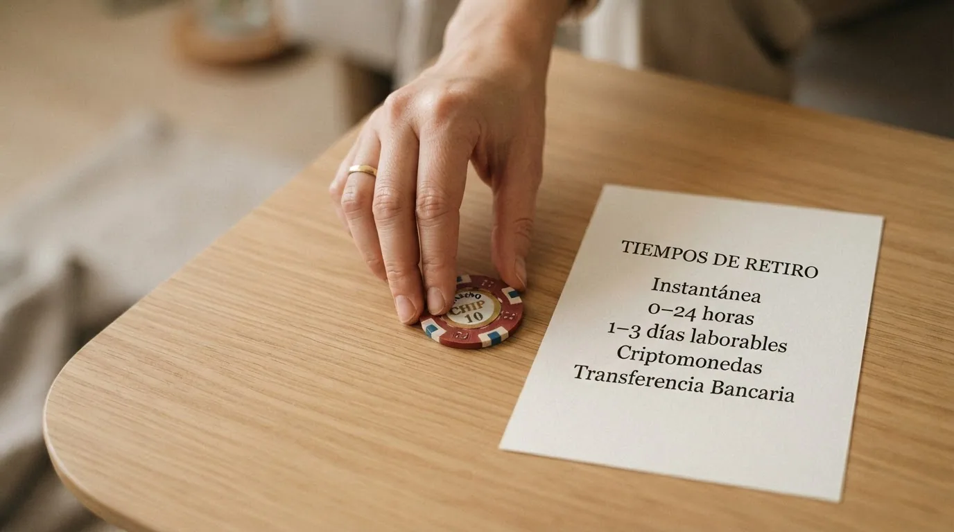 Tabla con los nombres de diez casinos online y sus velocidades de retirada