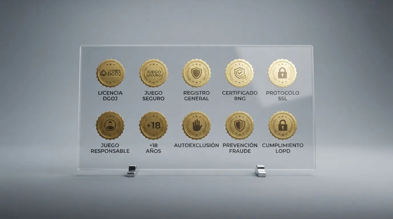 Composición con los logotipos de los diez casinos online destacados ordenados en una cuadrícula sobre un fondo que evoca el registro público de la DGOJ
