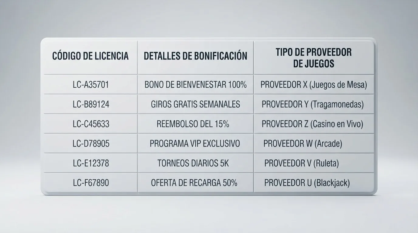 Tabla comparativa con los logotipos y datos principales de diez operadores de casino online