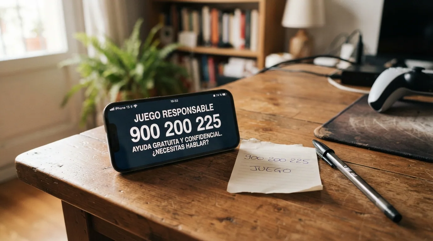 Teléfono fijo con el auricular descolgado y una nota manuscrita al lado con el número 900 200 225