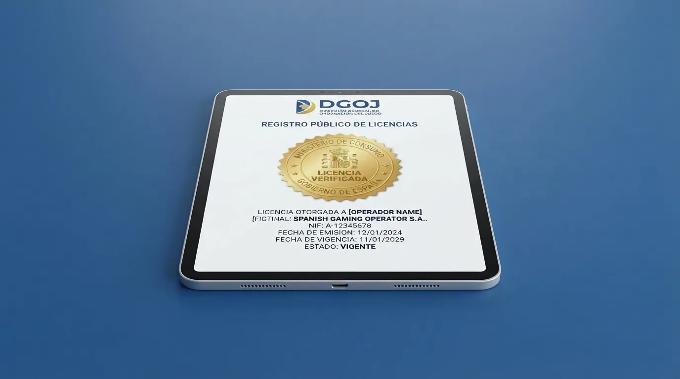 Pantalla del registro público de ordenacionjuego.es con el listado de operadores autorizados y el sello de la DGOJ visible