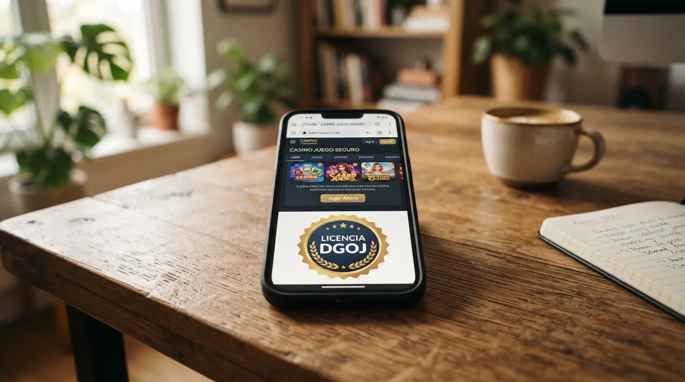 El sello de juego seguro junto a un dominio .es en la barra de direcciones de un navegador movil
