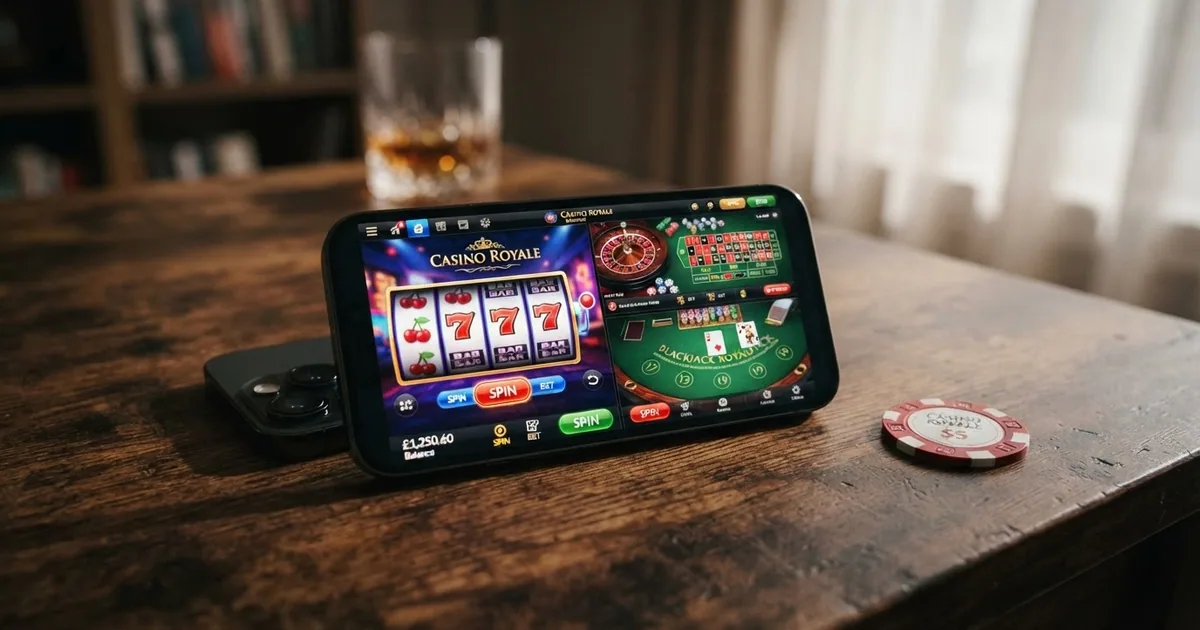 Interfaz de un casino online con licencia española mostrando juegos de tragaperras, ruleta y blackjack disponibles por dinero real