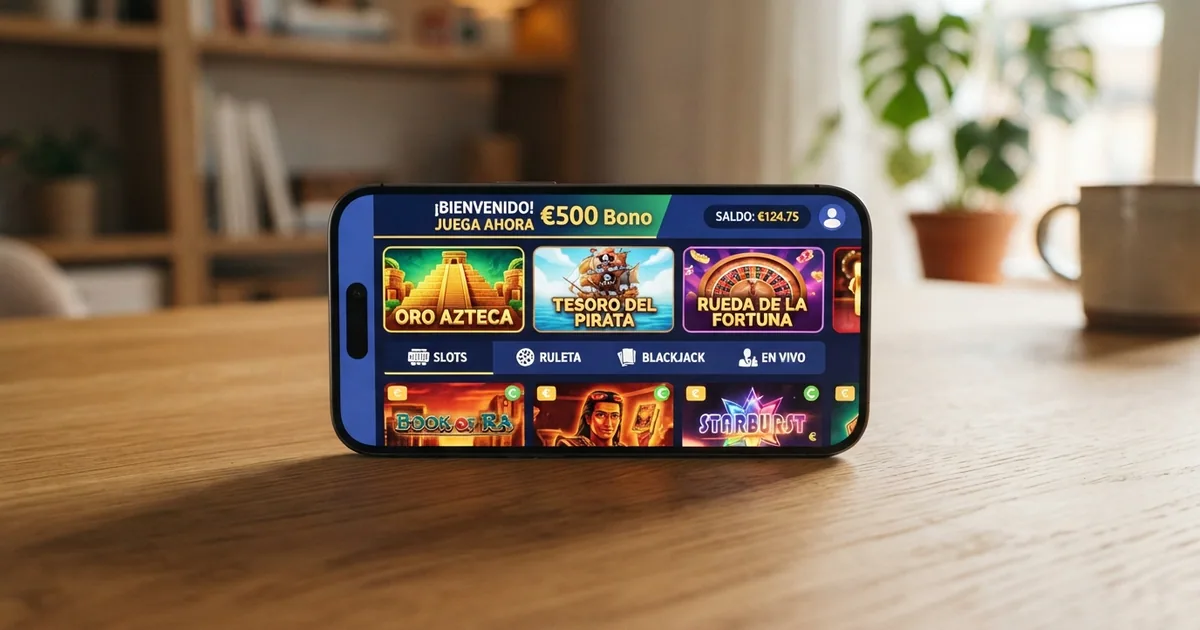 Interfaz de un casino online español mostrando las opciones de depósito con importes desde 1 euro