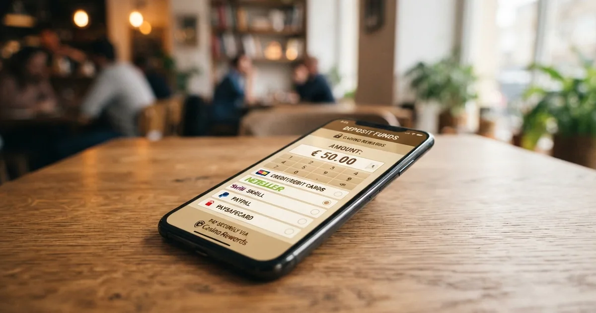 Un telefono movil mostrando la pantalla de deposito de un casino online con los iconos de Bizum, Apple Pay y Google Pay visibles