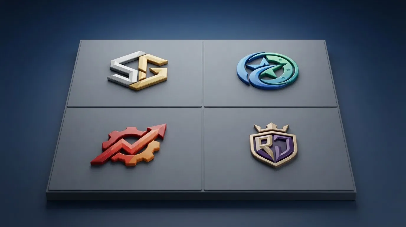 Una cuadrícula con los logotipos de Pragmatic Play, NetEnt, Microgaming y Evolution Gaming sobre un fondo de casino